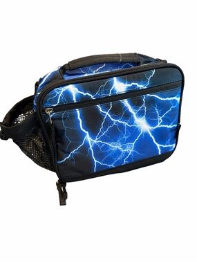 Blue Lightning Print Lunch Bag
